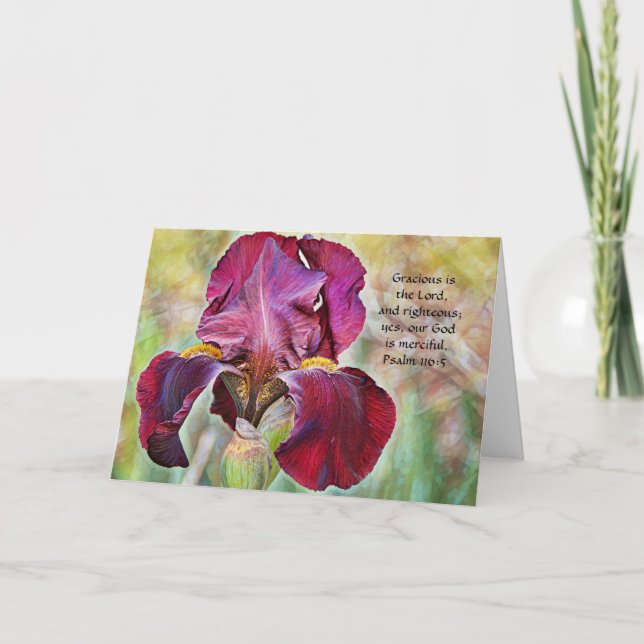 Faith Iris Flowers Thoughts of You Card (Front)
