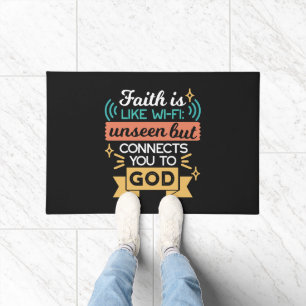 Faith Is Like WiFi Funny Christian Quote Art Doormat