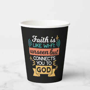 Faith Is Like WiFi Funny Christian Quote Art Paper Cups