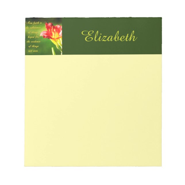 Faith is personalised notepad (Front)