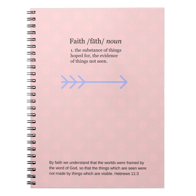 Faith journal, pink notebook (Front)
