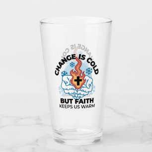 Faith Keeps Us Warm - Uplifting Winter Artwork Glass
