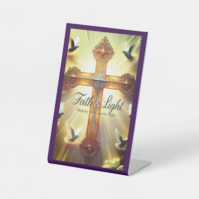Faith & Light Inspirational Christian Sign (Front)