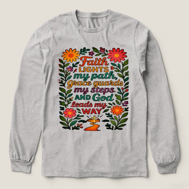  Faith Lights My Path Christian Art - Inspirationa Tri-Blend Shirt (Design Front)