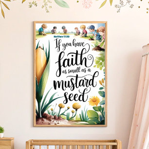 Faith Like a Mustard Seed Christian Nursery Art Poster