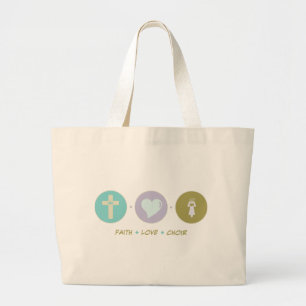 Faith Love Choir Large Tote Bag