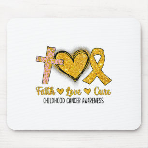 Faith Love Cure Childhood Cancer Awareness Men Wom Mouse Pad
