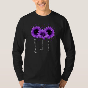 Faith Love Cure Sunflower  Epilepsy Awareness Warr T-Shirt