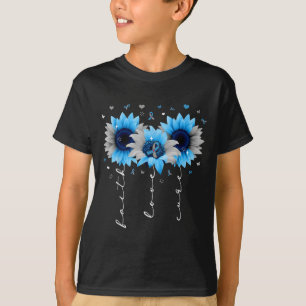 Faith Love Cure Sunflower T1d Type 1 Diabetes Awar T-Shirt