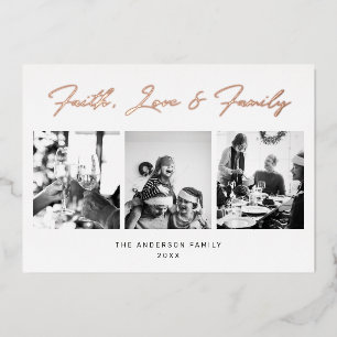 Faith Love Family. Script Religious Christmas gold