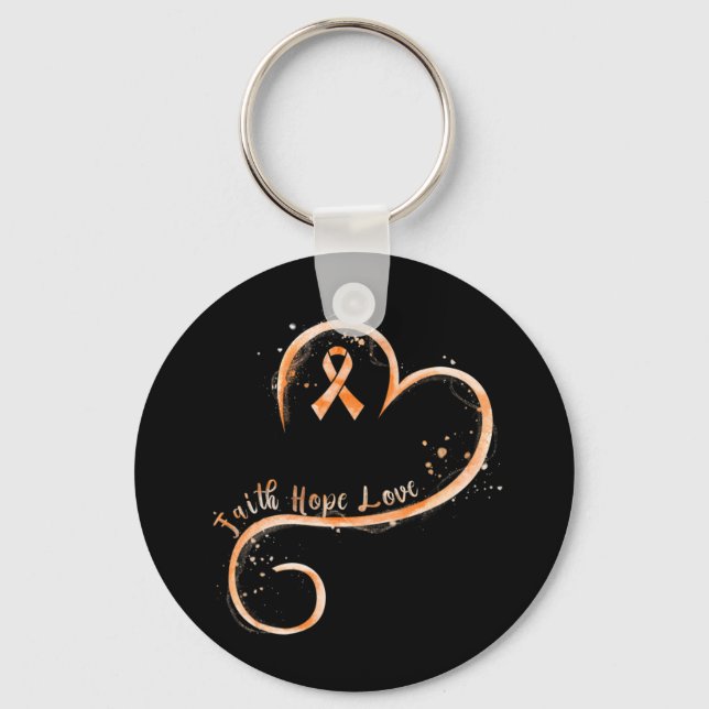 Faith Love Hope Courage  Aml Leukaemia Awareness  Key Ring (Front)
