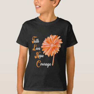 Faith Love Hope Courage Aml Leukaemia Awareness  T-Shirt
