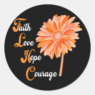 Faith Love Hope Courage Aml Leukemia Awareness 1 Classic Round Sticker