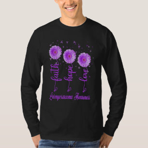 Faith Love Hope Leiomyosarcoma Awareness Purple Da T-Shirt