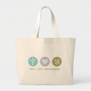 Faith Love Rockhounding Large Tote Bag