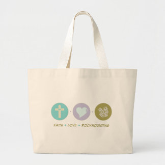 Faith Love Rockhounding Large Tote Bag