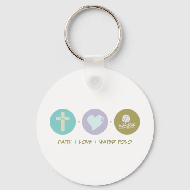 Faith Love Water Polo Key Ring (Front)