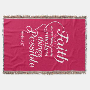 Faith Makes Possible - white Throw Blanket