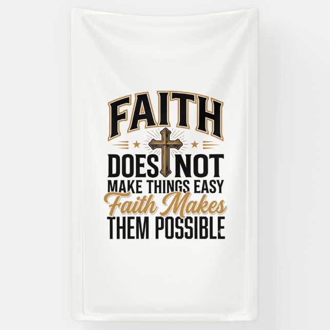 Faith Makes Them Possible Christian Typography Des Banner (Vertical)
