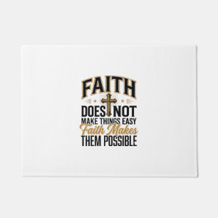 Faith Makes Them Possible Christian Typography Des Doormat