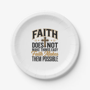 Faith Makes Them Possible Christian Typography Des Paper Plate