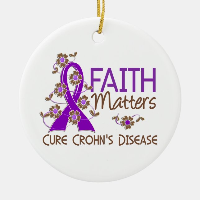 Faith Matters 3 Crohn's Disease Ceramic Tree Decoration (Front)