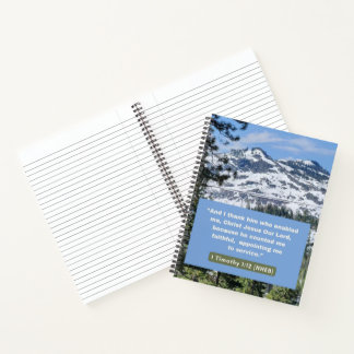 Faith Message - Bible Verse 1 Timothy 1:12 Spiral Notebook