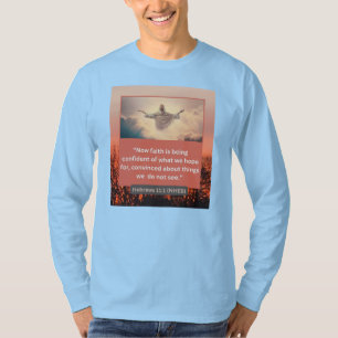 Faith Message - Hebrews 11-1 - Long Sleeve Lt Blue T-Shirt
