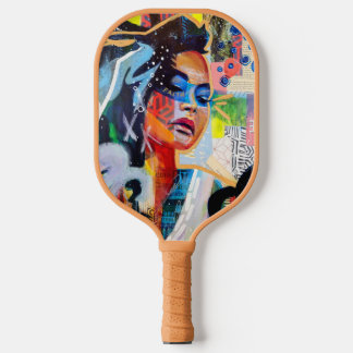 Faith Monogram Initial Red Florals  Pickleball Paddle