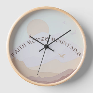 Faith Moves Mountains Wall Clock