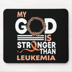 Faith My God Is Stronger Than Leukaemia Awareness  Mouse Pad