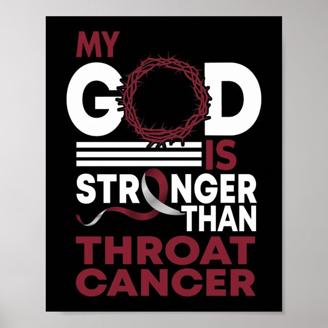 Faith My God Is Stronger Than Throat Cancer Poster (Front)