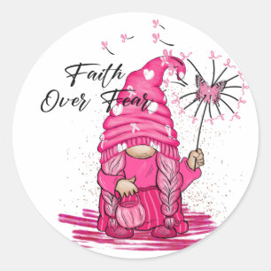Faith Not Fear Cancer Awareness Classic Round Sticker
