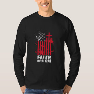 Faith Of Fear American Flag Cross Priest T-Shirt
