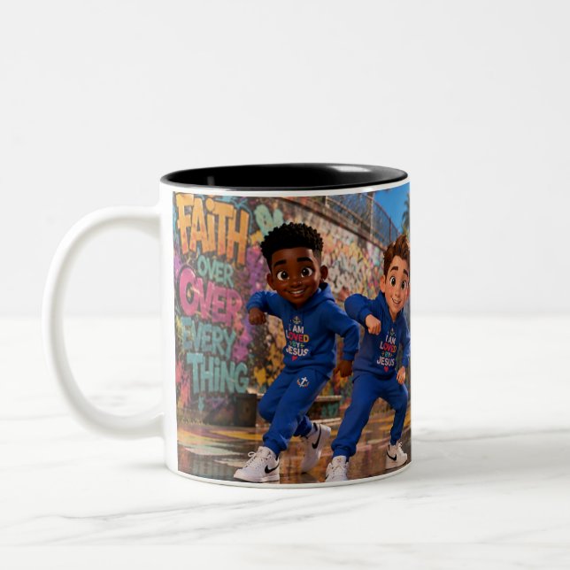 Faith over everything character mug (Left)