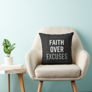 Faith Over Excuses Gym Motivation – Christian Disc Cushion