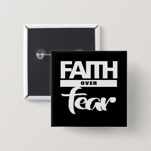 Faith Over Fear 15 Cm Square Badge