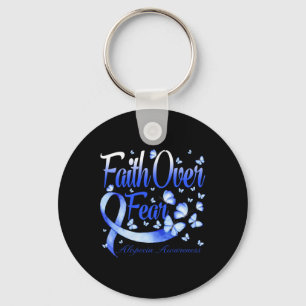 Faith Over Fear Alopecia Awareness Butterfly  Key Ring