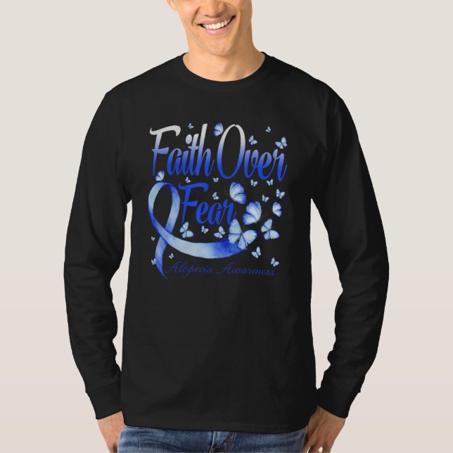 Faith Over Fear Alopecia Awareness Butterfly T-Shirt (Front)