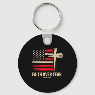 Faith Over Fear American Flag  Key Ring