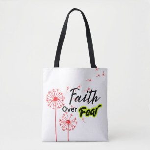 Faith Over Fear Bible Verse Tote Bag – Christian I