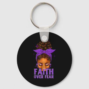 Faith Over Fear Black Women Afro Christian African Key Ring