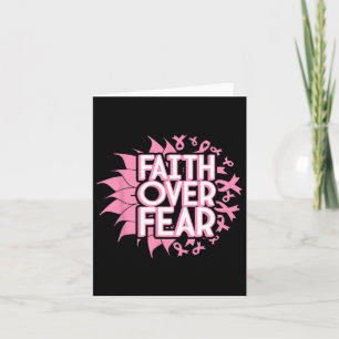 Faith Over Fear Breast Cancer Awareness Christian Card