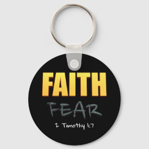 Faith over fear christian bible verse key ring