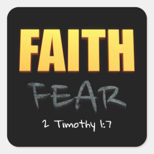 Faith over fear christian bible verse square sticker