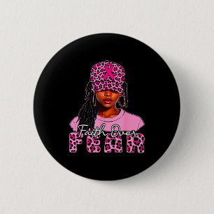 Faith Over Fear Christian Black Women Afro Breast  6 Cm Round Badge