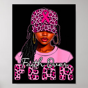 Faith Over Fear Christian Black Women Afro Breast Poster