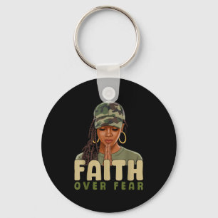 Faith Over Fear Christian Camo African American Af Key Ring