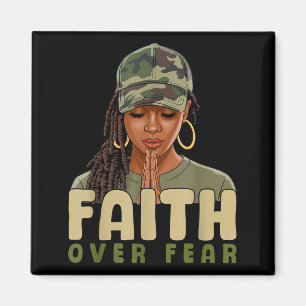 Faith Over Fear Christian Camo African American Af Magnet