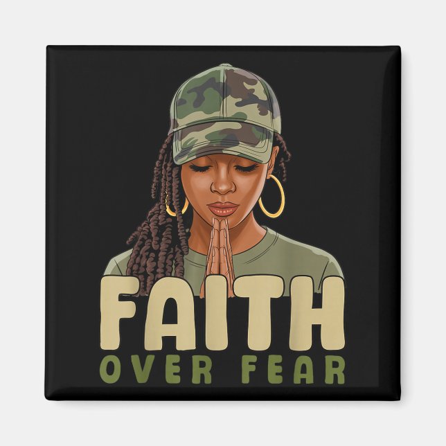 Faith Over Fear Christian Camo African American Af Magnet (Front)